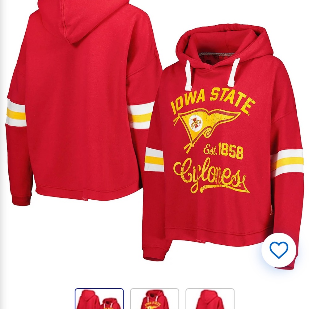 Pressbox Iowa State University (ISU) Cyclones Red and Yellow Graphic Hoodie